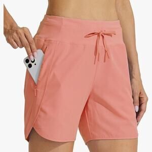 Women's Athletic Shorts in Coral